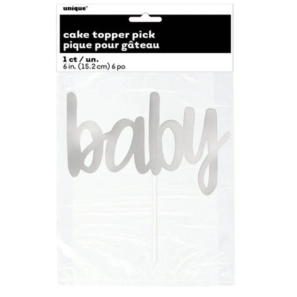 Baby Shower - Silver Foil Cake Topper - Party Expo