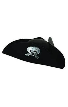Skull Pirate Emblem Tri-Corner Hat - Party Expo