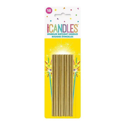Sparkler Birthday Candles - Gold (18ct) - Party Expo