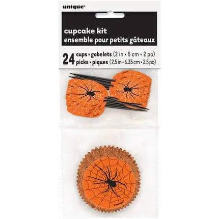 Spider Web Halloween Cupcake Kit (24ct) - Party Expo