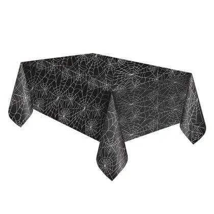 Spider Web Halloween Plastic Tablecover -108" x 54" Party Expo