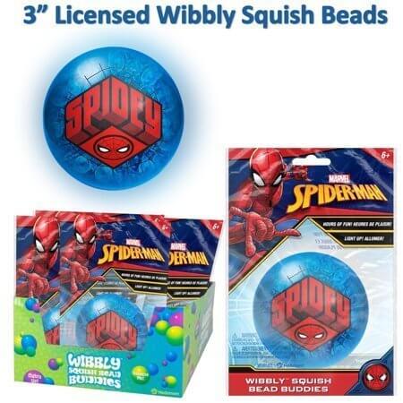 Spiderman - 3" Wibbly Squash Beads with LED - SKU:532960UPD - UPC:033149123811 - Party Expo