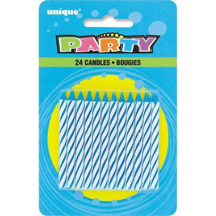 Spiral Birthday Candles - Blue (24ct) - Party Expo