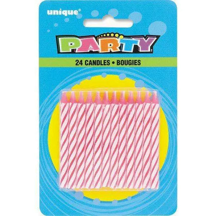 Spiral Birthday Candles - Pink (24ct) - Party Expo
