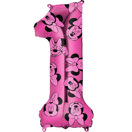 Anagram - 34" Minnie Mouse Forever Pink Number '1' Mylar Balloon Party Expo