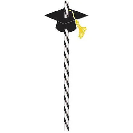 Straws with Grad Caps - Party Expo