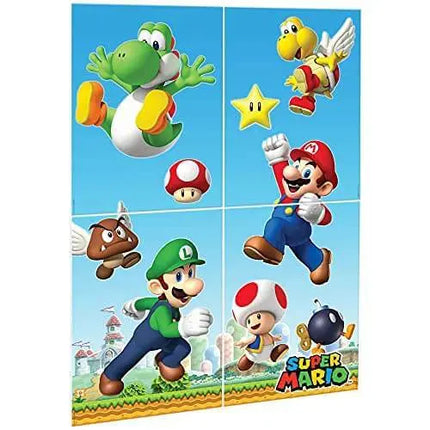 Super Mario - Plastic Scene Setter Wall Decorating Kit - Party Expo