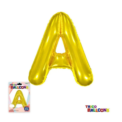 Super Shape Letter A Gold Mylar Balloon - Party Expo
