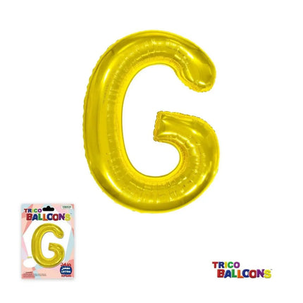 Super Shape Letter G Gold Mylar Balloon - Party Expo