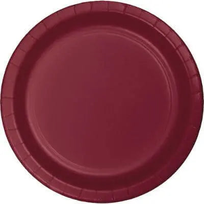 Touch of Color - 7" Premium Strength Dessert Plates - Burgundy Party Expo