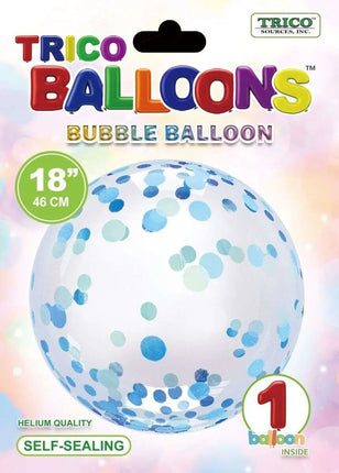 Trico - 18" Clear Bubble Balloon with Blue Dots Party Expo