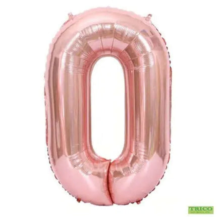Trico - 34" Number '0' Mylar Balloon - Rose Gold Party Expo