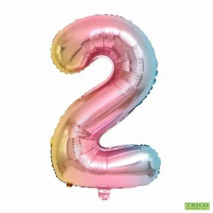 Trico - 34" Number '2' Mylar Balloon - Rainbow Party Expo