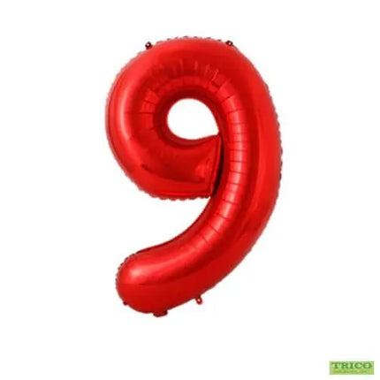 Trico - 34" Number '9' Mylar Balloon - Red Party Expo