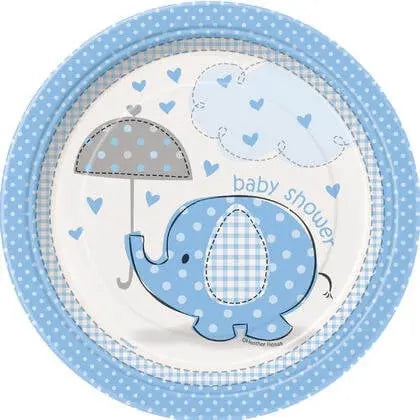 Umbrellaphants Blue 7" Plates Party Expo