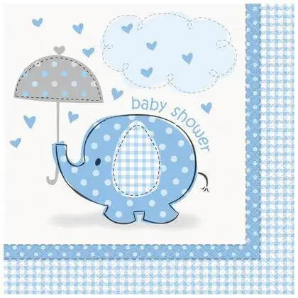 Umbrellaphants - Blue Lunch Napkins (16ct) - Party Expo