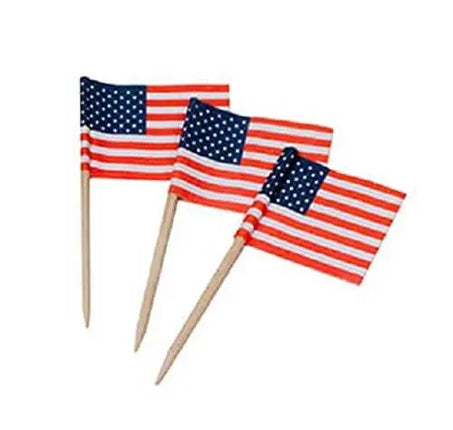 USA Flag Toothpicks - (100pcs} - Party Expo