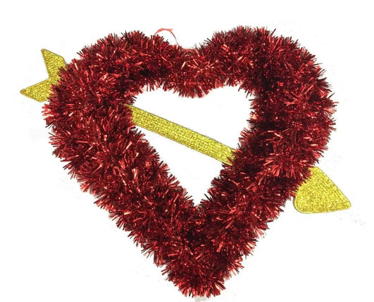 Valentine Tinsel Heart with Arrow - Party Expo