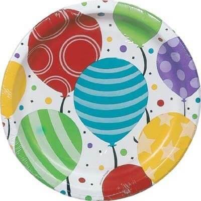 Value Shimmering Balloons 7" Plate - SKU:411902- - UPC:073525988665 - Party Expo