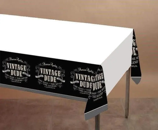 Vintage Dude Plastic Tablecover - Party Expo