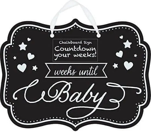 Weeks Until Baby Chalkboard Sign - Party Expo