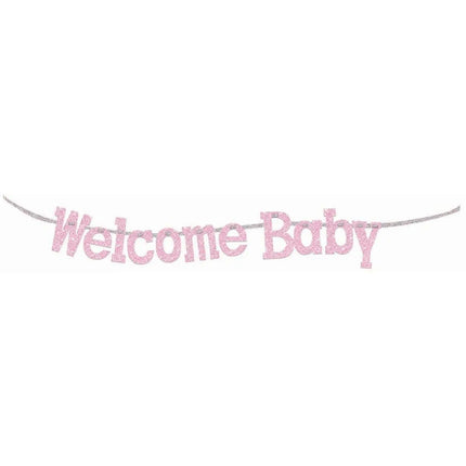 Welcome Baby - Diamond Banner - Pink - Party Expo