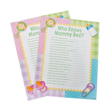 Baby Shower - "Who Knows Mommy Best" Game Party Expo