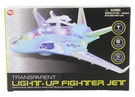 10.5" Light-Up Transparent Jet - SKU:VE-TRLJE - UPC:097138946973 - Party Expo