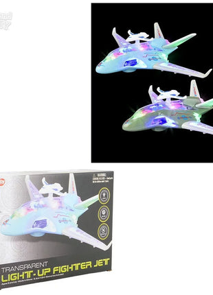 10.5" Light-Up Transparent Jet - SKU:VE-TRLJE - UPC:097138946973 - Party Expo