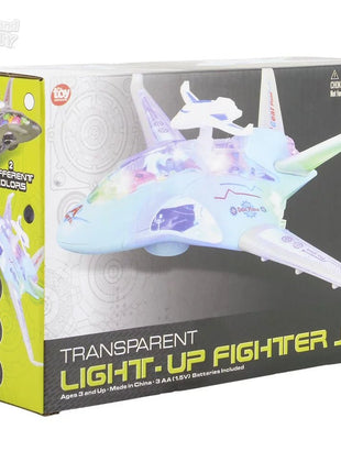 10.5" Light-Up Transparent Jet - SKU:VE-TRLJE - UPC:097138946973 - Party Expo