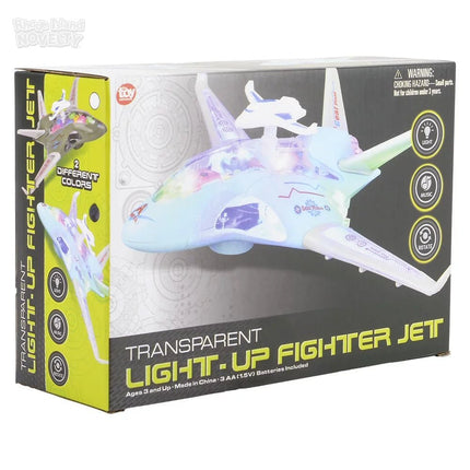10.5" Light-Up Transparent Jet - SKU:VE-TRLJE - UPC:097138946973 - Party Expo