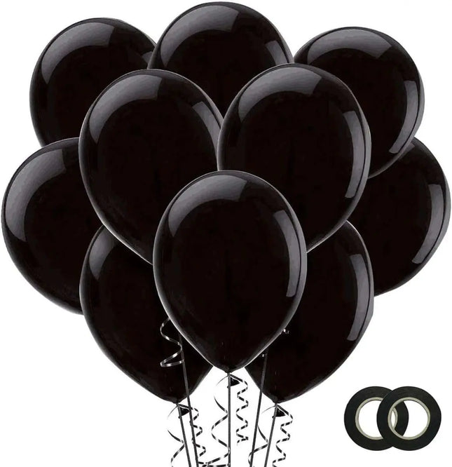 12" Black Opaque Latex Balloons (100ct) Party Expo  