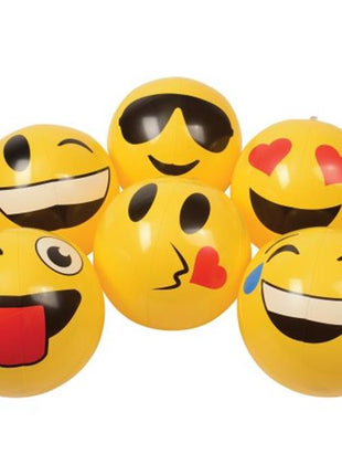 12" Emoji Inflatable Balls - SKU:IN413 - UPC:049392293379 - Party Expo