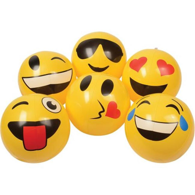 12" Emoji Inflatable Balls - SKU:IN413 - UPC:049392293379 - Party Expo