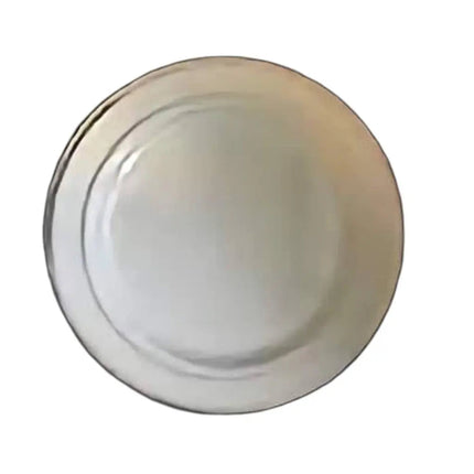 12" White Plate with Silver Hot Stamp (6ct) Party Expo  