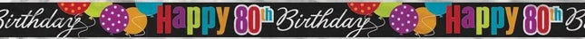 12ft Happy 80th Birthday Banner (1ct) - Party Expo