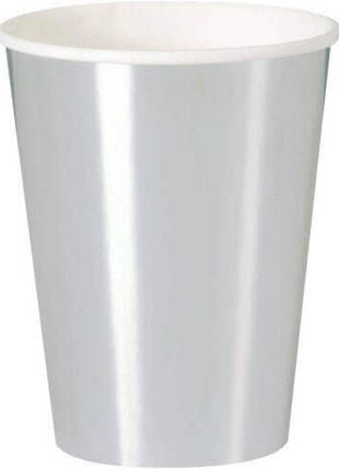 12oz Silver Paper Cups (8ct) - SKU:32286 - UPC:011179322862 - Party Expo