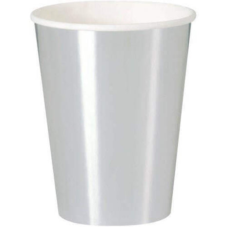 12oz Silver Paper Cups (8ct) - SKU:32286 - UPC:011179322862 - Party Expo