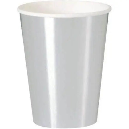 12oz Silver Paper Cups (8ct) - Party Expo