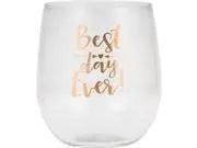 14oz Best Day Ever Plastic Stemless Wine Glass - Party Expo