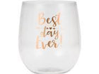 14oz Best Day Ever Plastic Stemless Wine Glass - SKU:329899 - UPC:039938484651 - Party Expo