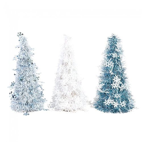 15" Christmas Tinsel Tree with Snowflake Icons (1ct) - SKU:XOV965 - UPC:677916863267 - Party Expo