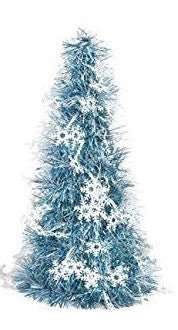 15" Christmas Tinsel Tree with Snowflake Icons (1ct) - SKU:XOV967 - UPC: - Party Expo