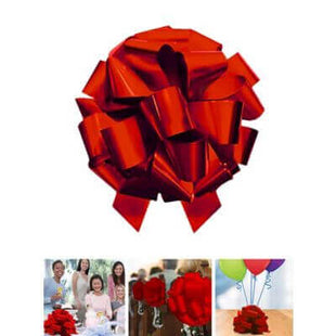 16" Incredibow Red Lacquer Pullbow - SKU:53650 - UPC:71444536509 - Party Expo