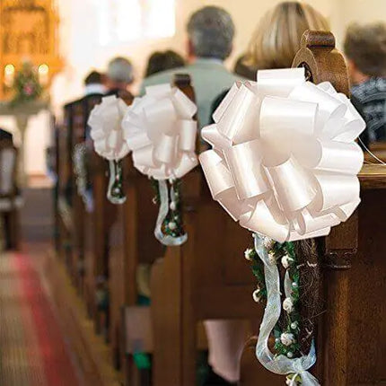 16" Incredibow White Lacquer Pullbow Party Expo  