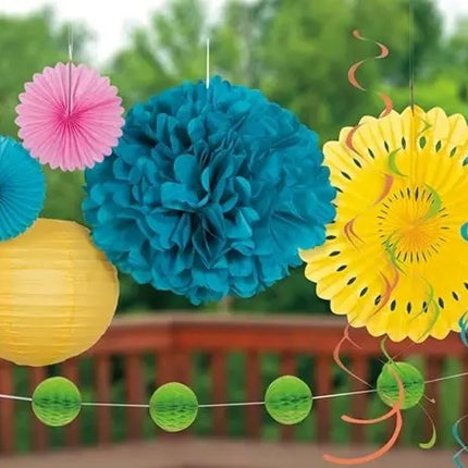 16" Puff Ball Decoration - Teal Party Expo  