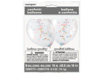 16" Star Confetti Latex Balloons - SKU:72425 - UPC:011179724253 - Party Expo