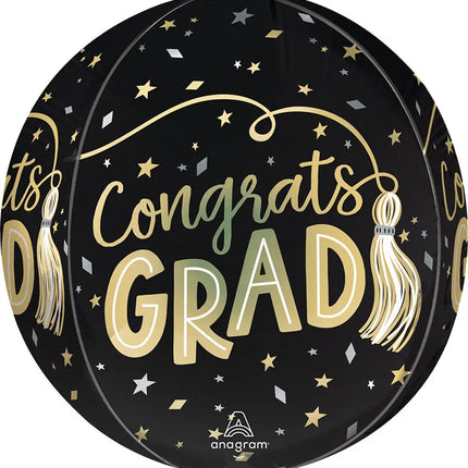 16" Satin Twirling Tassels Congrats Grad Orbz Balloon - G20 Party Expo  
