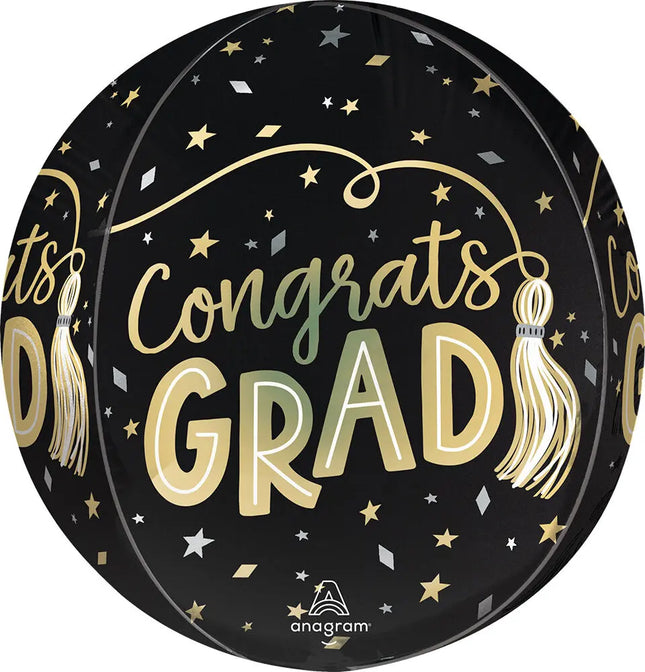 16" Satin Twirling Tassels Congrats Grad Orbz Balloon - G20 Party Expo  