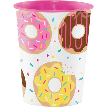 16oz Donut Time Plastic Favor Cup - SKU:324236 - UPC:039938412661 - Party Expo